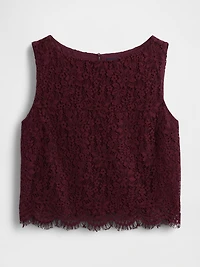 Lace Boatneck Crop Shell Top