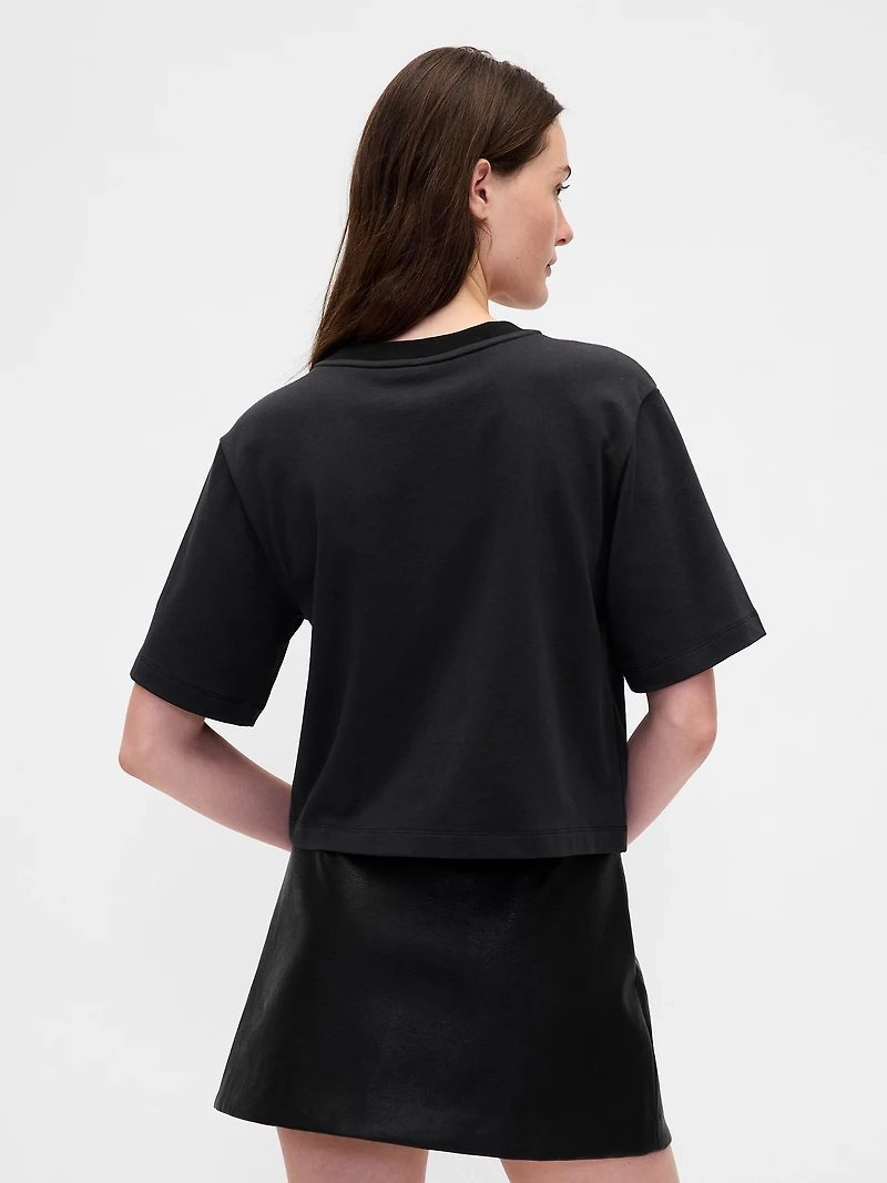 VintageSoft Heavyweight Jewel-Neck Crop T-Shirt