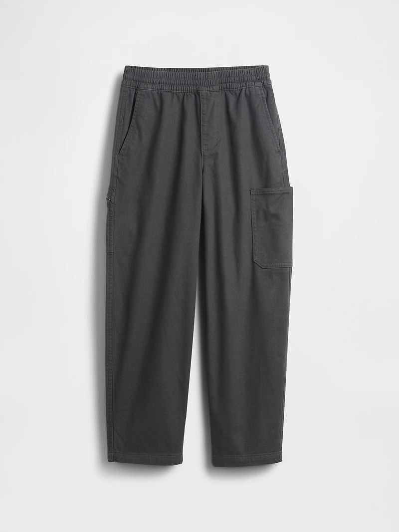 Kids Brushed Cargo Baggy Taper Pants