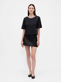 VintageSoft Heavyweight Jewel-Neck Crop T-Shirt