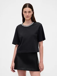 VintageSoft Heavyweight Jewel-Neck Crop T-Shirt