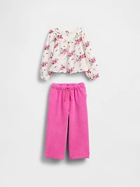 Baby & Toddler Cotton Gauze Corduroy Outfit Set
