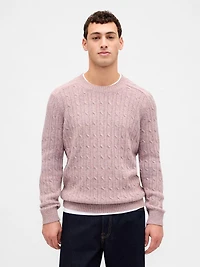 Merino Wool-Blend Cable-Knit Sweater