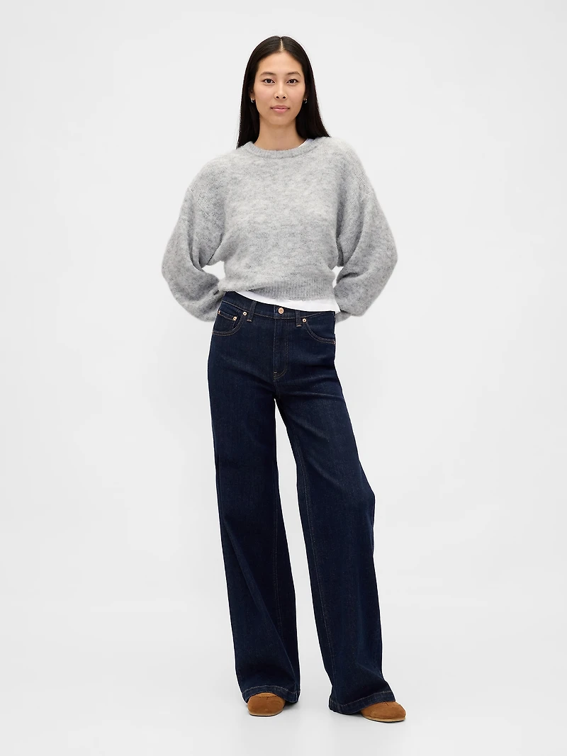 Fuzzy Oversized Crewneck Sweater