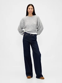 Fuzzy Oversized Crewneck Sweater