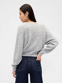 Fuzzy Oversized Crewneck Sweater