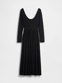 Drop-Waist Mixed Media Maxi Dress