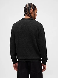 Merino Wool-Blend Polo Shirt Sweater