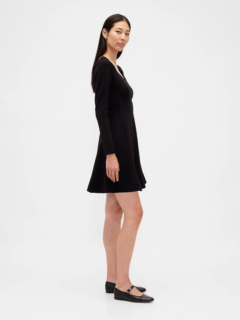Ponte Sweetheart Seamed Mini Dress