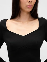 Ponte Sweetheart Seamed Mini Dress