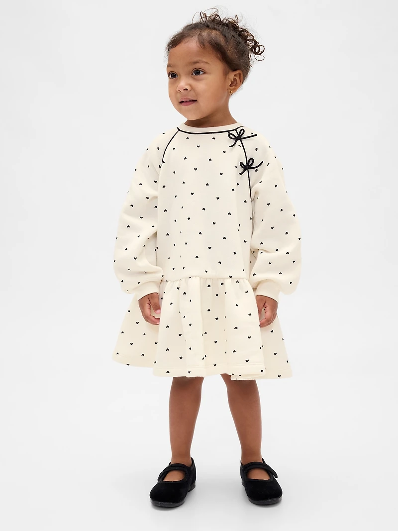 Baby & Toddler Bow Sweatshirt Dress