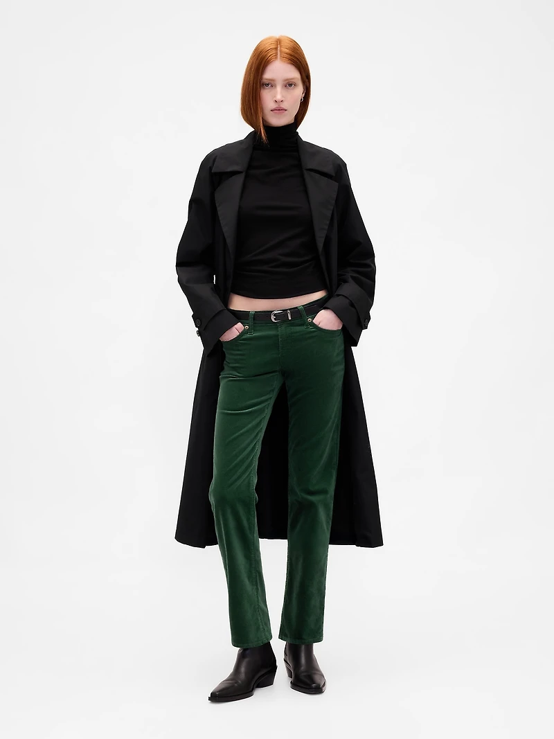 Low Rise Velvet '90s Slim Straight Pants