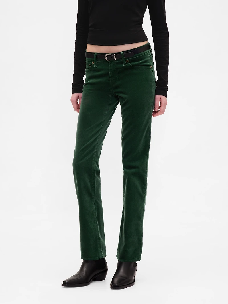 Low Rise Velvet '90s Slim Straight Pants