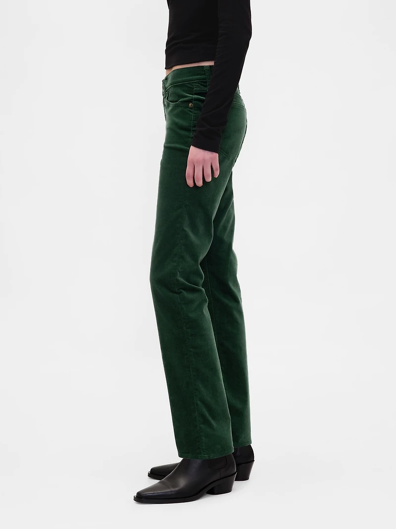 Low Rise Velvet '90s Slim Straight Pants