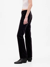 Low Rise Velvet '90s Slim Straight Pants