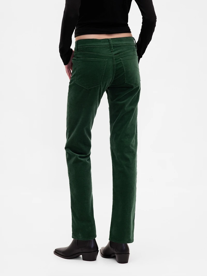 Low Rise Velvet '90s Slim Straight Pants