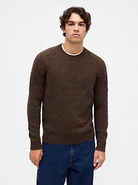 Merino Wool-Blend Cable-Knit Sweater