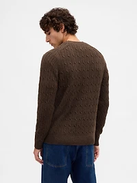 Merino Wool-Blend Cable-Knit Sweater
