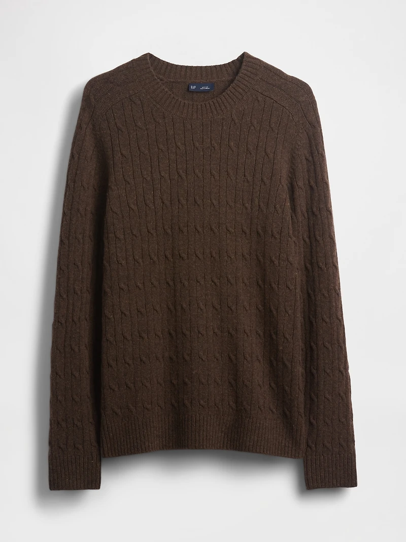 Merino Wool-Blend Cable-Knit Sweater