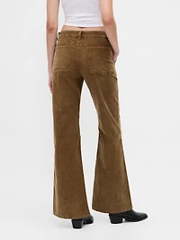 Mid Rise Corduroy Flare Pants