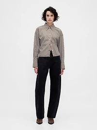 Organic Cotton Straight-Hem Crop Shirt