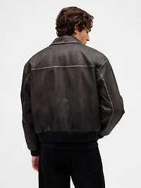 Recycled Vegan Leather Bomber Jacket