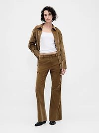 Mid Rise Corduroy Flare Pants