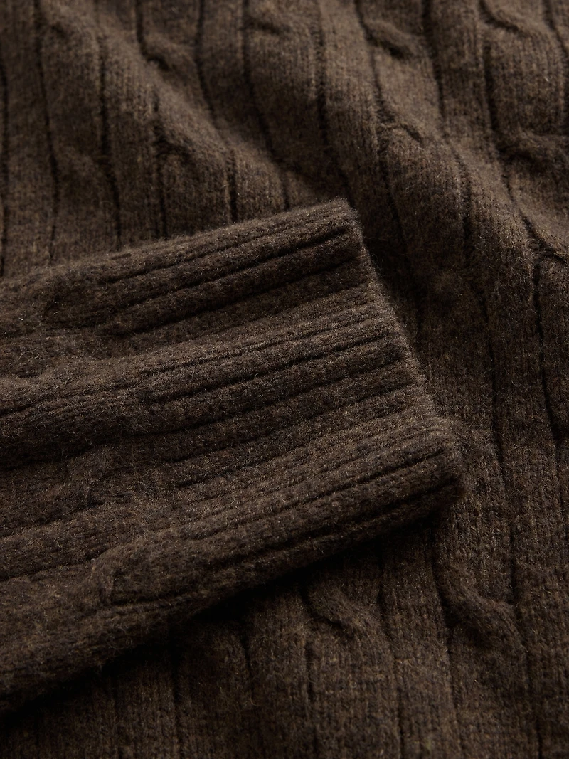 Merino Wool-Blend Cable-Knit Sweater