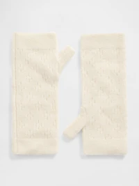 Pointelle Fingerless Mittens