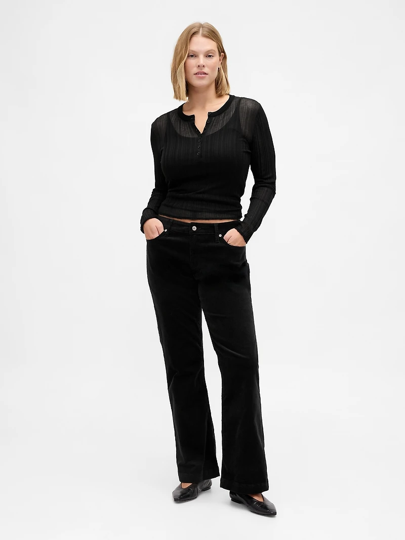Low Rise Corduroy Long & Lean Pants