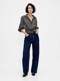 Flannel Tie-Waist Top