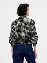 Flannel Tie-Waist Top