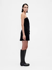 Corduroy Strapless Mini Dress
