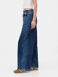 Mid Rise Knit Denim Baggy Jeans