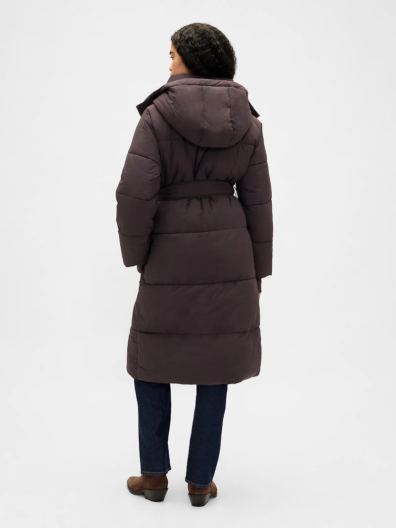 Belted Long Puffer Coat