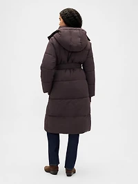 Belted Long Puffer Coat