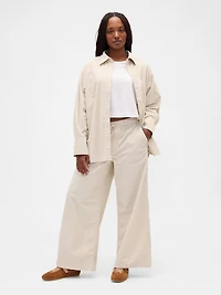 Mid Rise Corduroy Baggy Pants