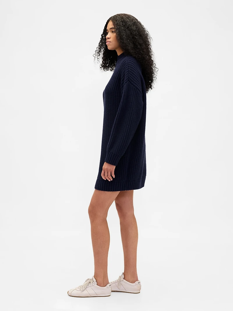 Oversized Turtleneck Mini Sweater Dress