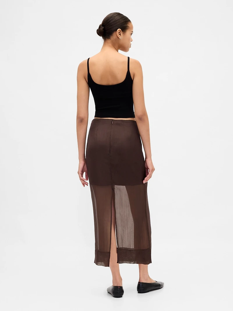 Sheer Organza Maxi Skirt