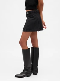 Denim Belted Mini Skirt