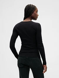 Pointelle Rib T-Shirt