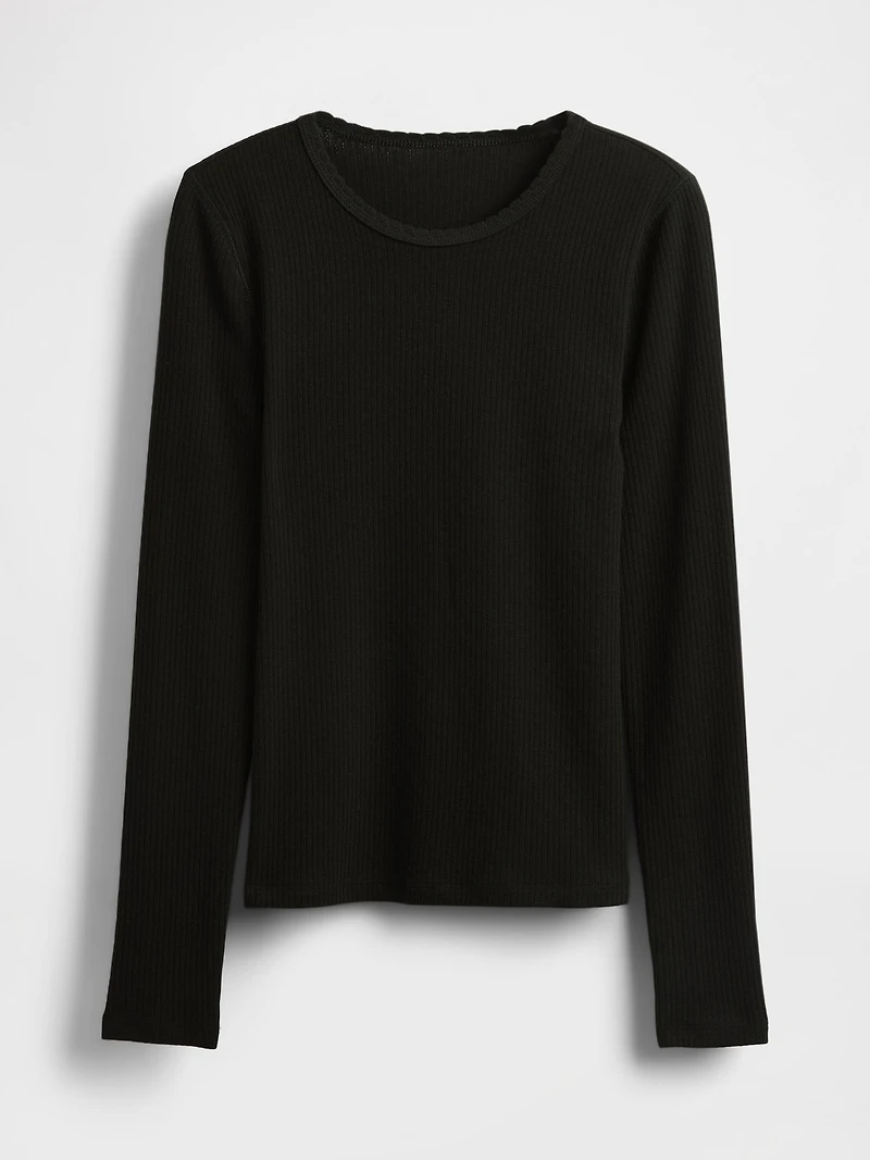 Pointelle Rib T-Shirt