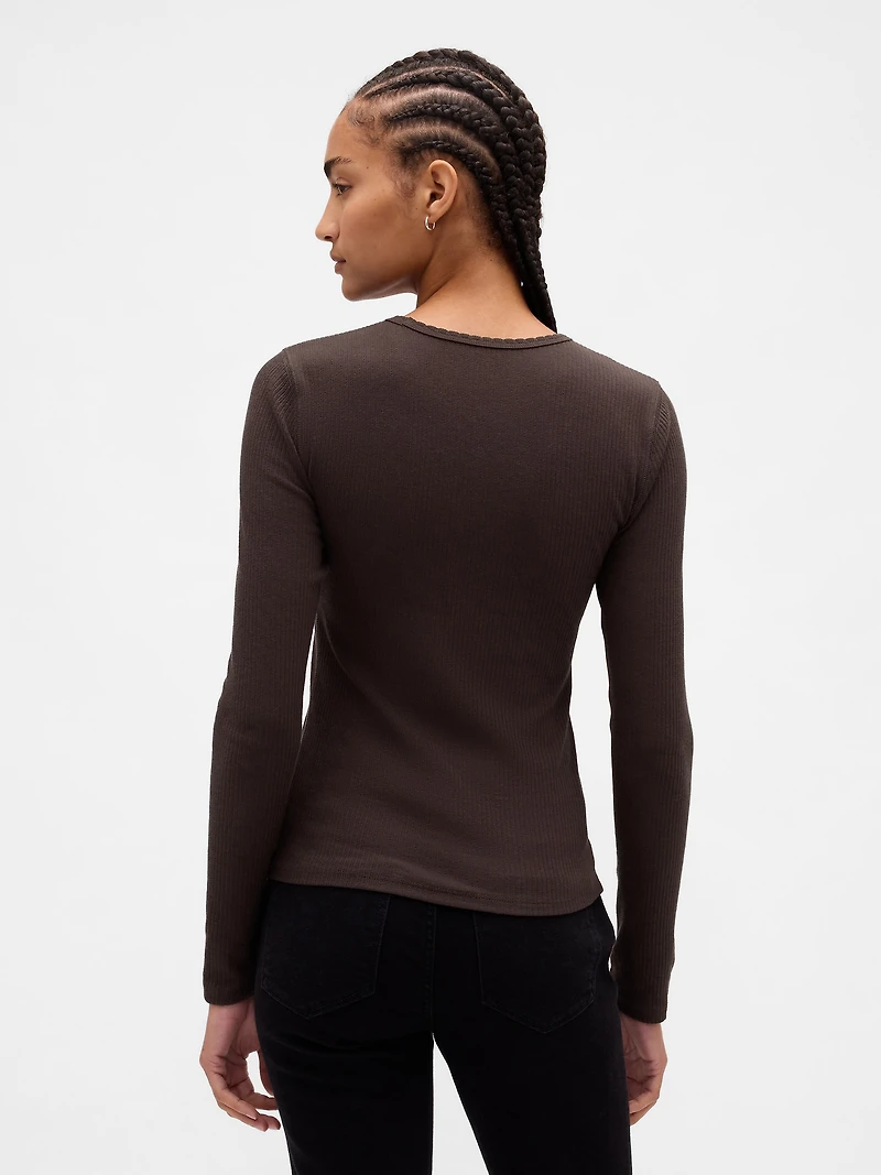 Pointelle Rib T-Shirt