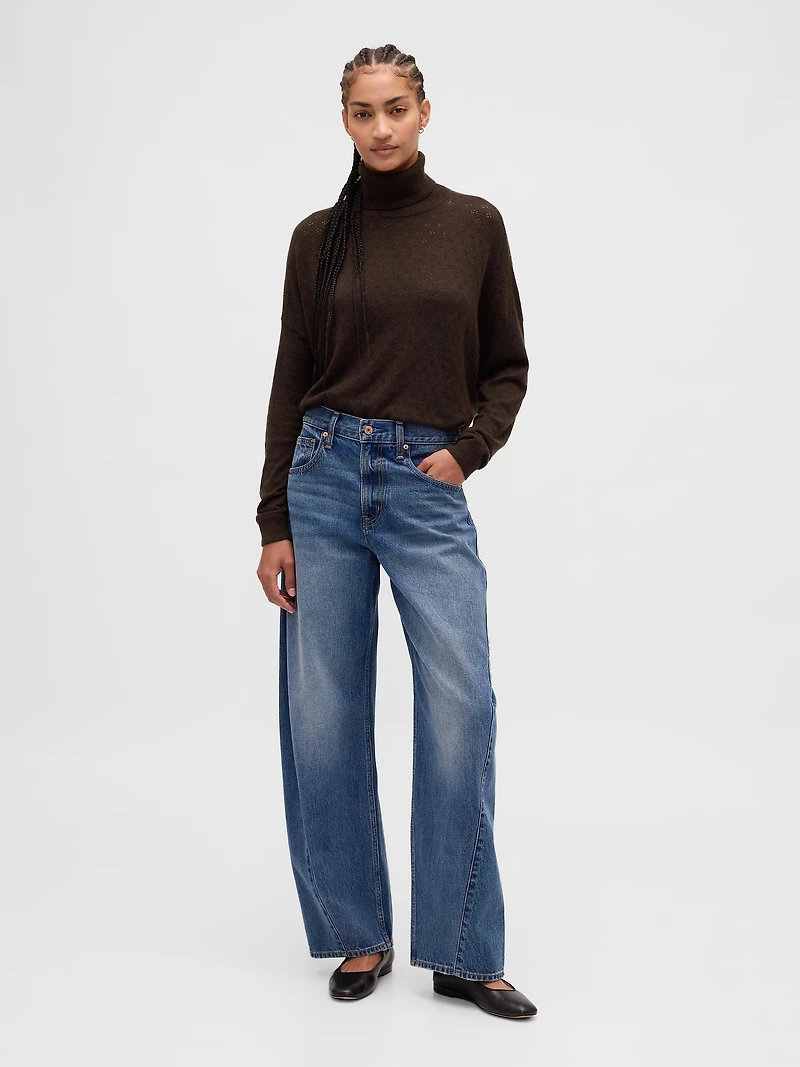 Oversized Pointelle Turtleneck