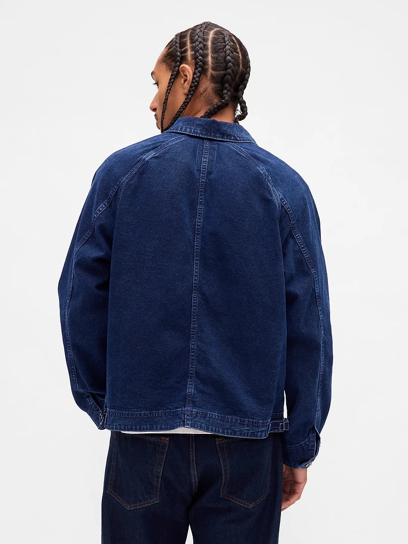 Denim Zip Chore Jacket
