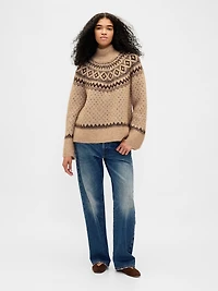 Fuzzy Oversized Turtleneck Sweater