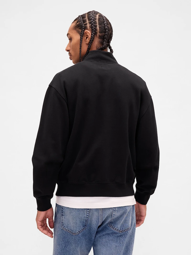 Heavyweight Oversized Logo Half-Zip Pullover