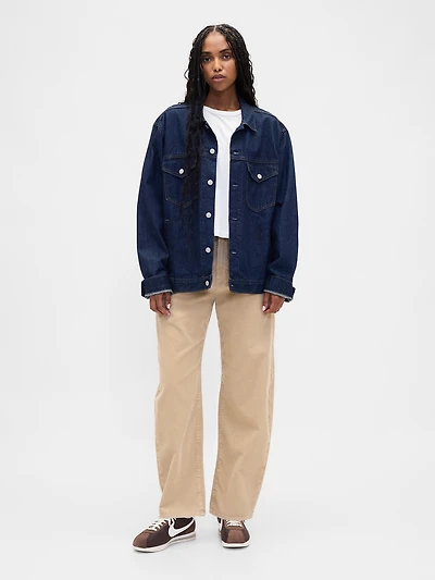 High Rise Corduroy Barrel Pants
