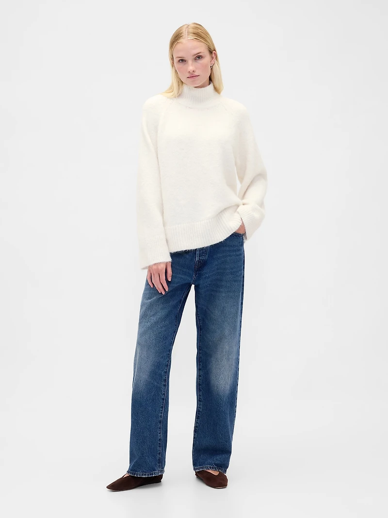 Fuzzy Oversized Turtleneck Sweater