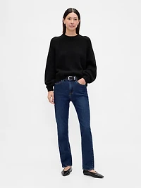 Relaxed Saddle-Sleeve Crewneck Sweater